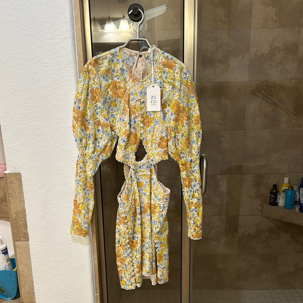 Zara Floral Cutout Dress